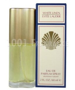 White Linen Estee Lauder perfume for women, elegant fragrance in a sleek bottle.