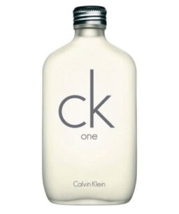 CK One unisex perfume bottle with minimalist design, 6.7 oz size, by Calvin Klein.