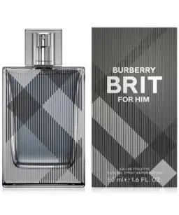 Burberry Brit for Men Eau de Toilette, stylish fragrance in a sleek bottle.