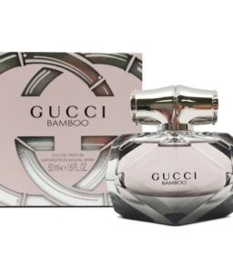 Elegant Gucci Bamboo perfume bottle with floral packaging, perfect for women.