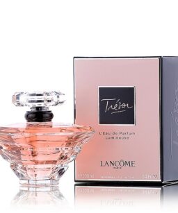 Luminous Tresor Lumineuse perfume bottle and box, elegant floral fragrance for women.