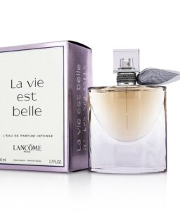 Lancome La Vie Est Belle Intense perfume for women, elegant fragrance in a clear glass bottle.