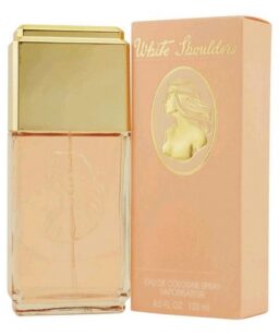 Perfume bottle of White Shoulders for women, elegant floral fragrance.