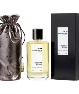 Mancera Cedrat Boise perfume bottle with packaging and pouch, ideal for women.