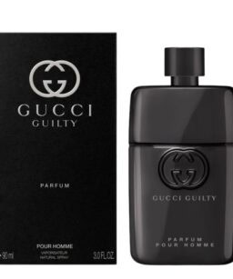Gucci Guilty Pour Homme cologne bottle and box, men's fragrance.
