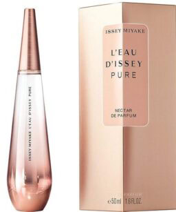 Elegant perfume bottle and box for L'Eau D'Issey Pure Nectar for women.