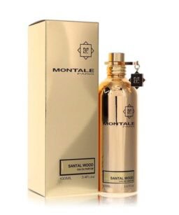 Montale Santal Wood unisex perfume in gold bottle with packaging.
