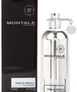Montale Vanille Absolu unisex perfume bottle with sleek silver design.