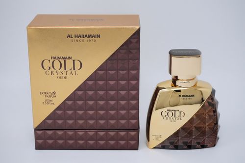 Al Haramain Gold Crystal Oudh Cologne for Men - Extrait de Parfum Spray 3.33 oz