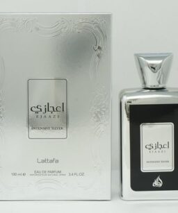 Ejaazi Intensive Silver men's perfume by Lattafa, a fresh and sophisticated fragrance.