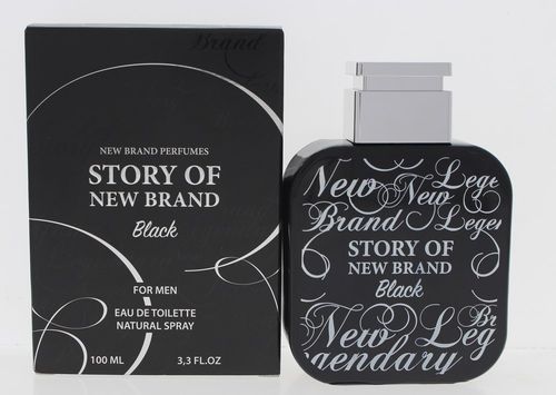 New Brand Story Of New Brand Black Cologne for Men - Eau de Toilette Spray 3.3 oz - Image