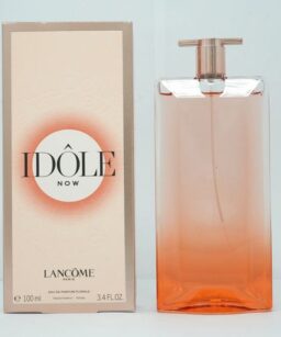 Perfume bottle and box of Lancôme Idole Now for women, a fresh floral fragrance.