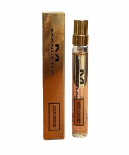 Mancera Aoud Orchid perfume for women in elegant bottle with gold accents.