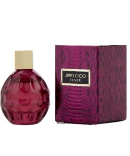 Jimmy Choo Fever perfume bottle and box, luxurious fragrance for women.