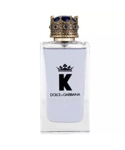 Dolce & Gabbana K men's fragrance in a stylish bottle with a crown cap.