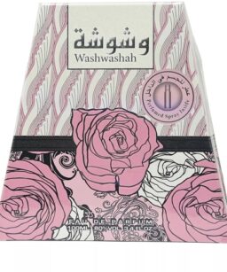 Elegant floral perfume for women, Lattafa Washwashah with rose scent, long-lasting fragrance, 100ml.