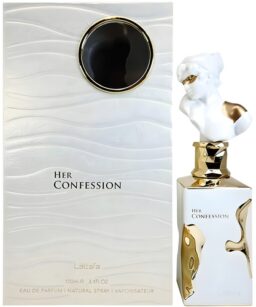 Perfume bottle and packaging for Lattafa Her Confession for women.