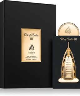 Lattafa Pride Art of Arabia III unisex perfume bottle and packaging.