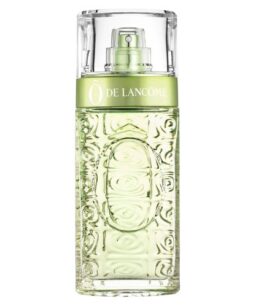 O de Lancôme perfume for women in a clear, elegant bottle with green accents.