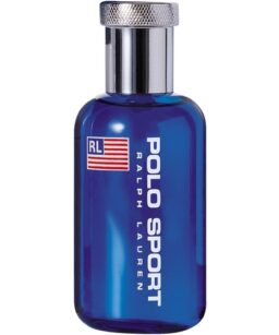 Polo Sport for Men cologne in a blue bottle, Ralph Lauren fragrance.