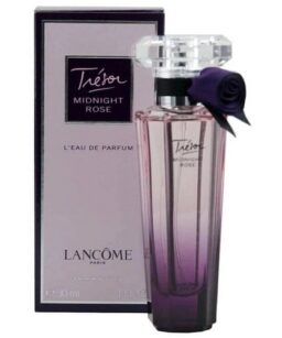 Elegant Tresor Midnight Rose Eau de Parfum spray in a purple gradient bottle.