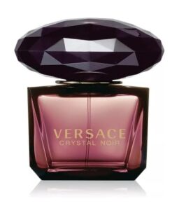 Elegant Versace Crystal Noir perfume for women with a luxurious black cap.
