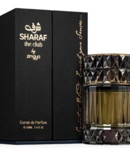 Unisex Afnan Zimaya Sharaf The Club perfume in elegant black packaging.