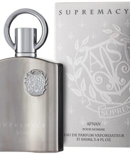 Afnan Supremacy Silver men's fragrance bottle with packaging.