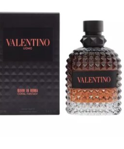 Valentino Uomo Born In Roma Coral Fantasy men's fragrance bottle and box.