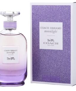 Coach Dreams Moonlight Eau de Parfum for women, elegant purple bottle with matching box.