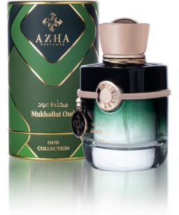 Luxury Oud cologne for men with elegant black and beige bottle design.