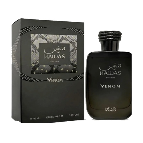 Rasasi Hawas Venom Cologne for Men by Rasasi Eau de Parfum Spray 3.4 oz (100ml)